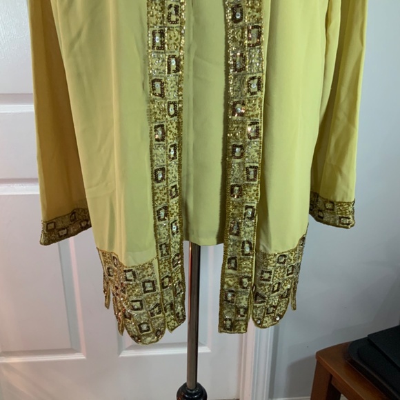 Midnight Velvet Sequin Y2K Gold Beaded Vintage 2 Piece Jacket Size XL - Picture 3 of 10